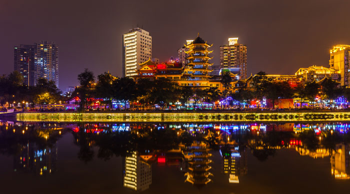 Night view of Chengdu