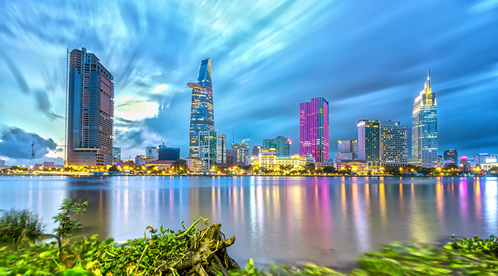 Beauty skyscrapers of Ho Chi Minh City, Vietnam 