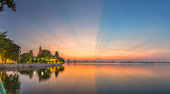 Tran Quoc Pagoda west lake in Hanoi, Vietnam