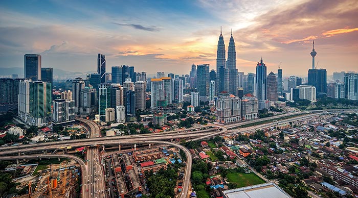Aerial view of Kuala Lumpur city