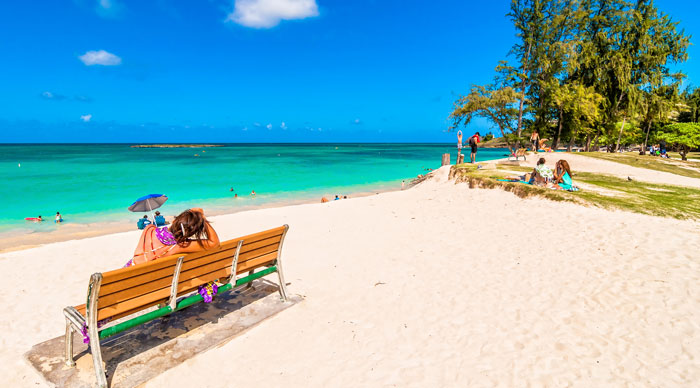 A view of Kailua Beach in Oahu, Hawaii