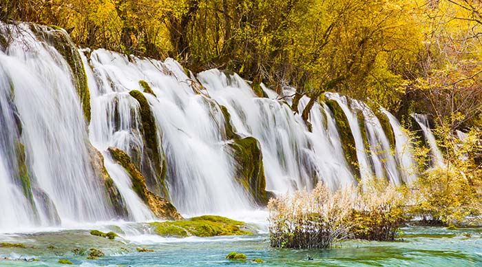 Arrow Bamboo Waterfall in Jiuzhaigou Valley China