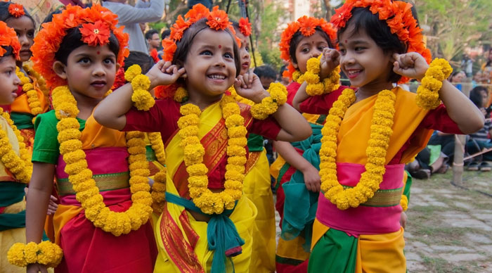 Children Dance Performers Enjoying At Spring Festival