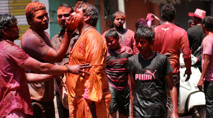 Indian Hindus celebrating Holi festival