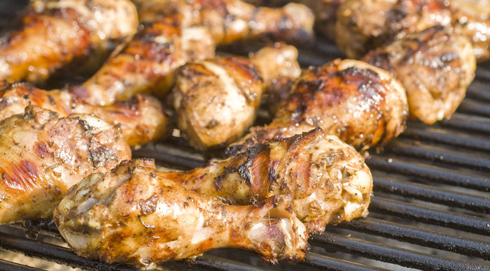 Jamaican barbecued jerk chicken drumstick 