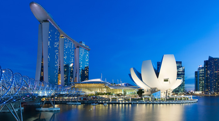 Singapore skyline at dusk