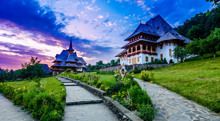 Barsana monastery complex in Maramures