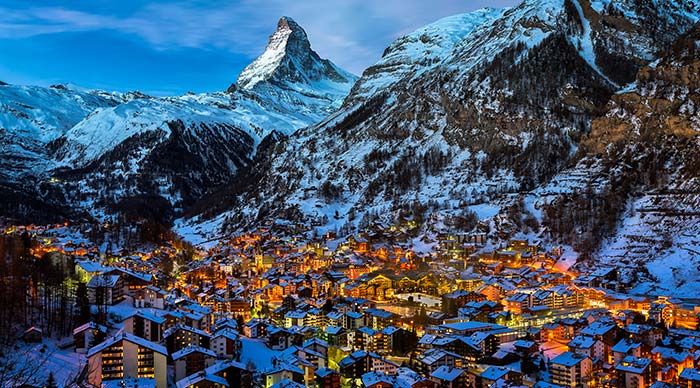 Aerial view of Zermatt Valley