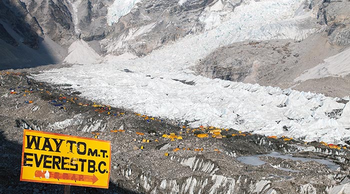 Aerial view of Everest Base Camp