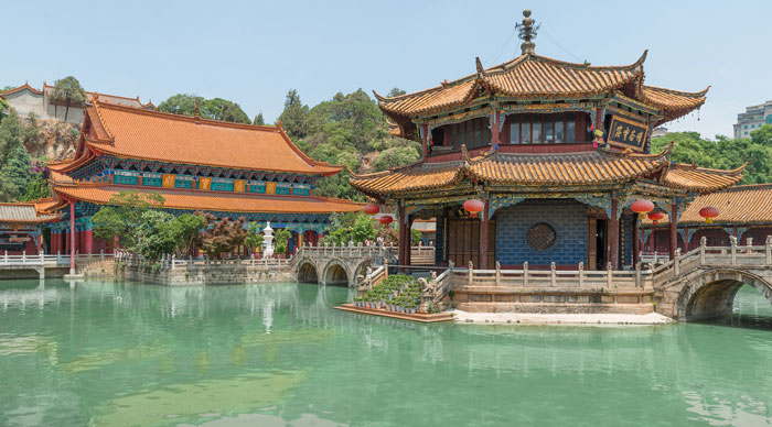 Yuantong Kunming Temple panorama Kunming capital city of Yunnan China