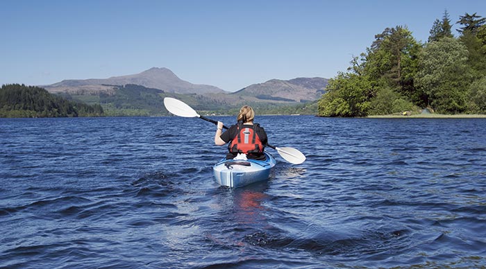 Women canoeing in Scotland