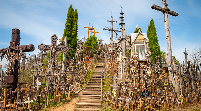 Hill of crosses in Lithuania