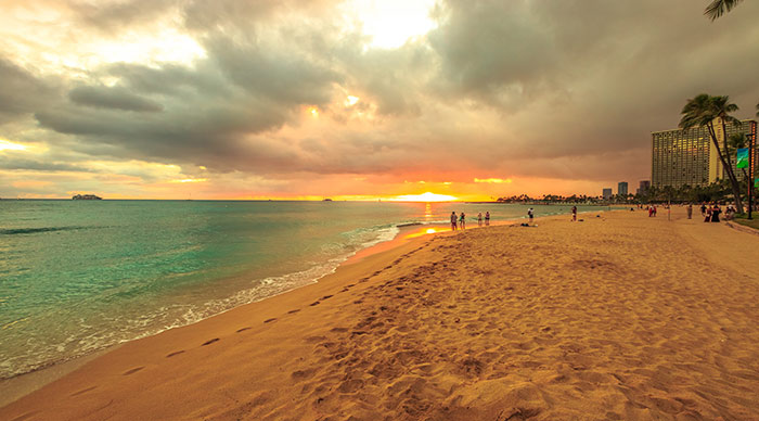 An amazing view of the Waikiki beach in Oahu Hawaii