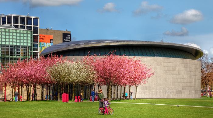 Beautiful garden near the Van Gogh Museum which has the largest collection of Van Gogh's paintings and drawings in the world.