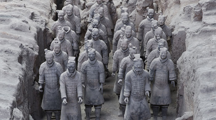 Beautiful view of the terracotta army in Xian China