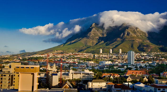 A view of Table Mountain in Cape Town
