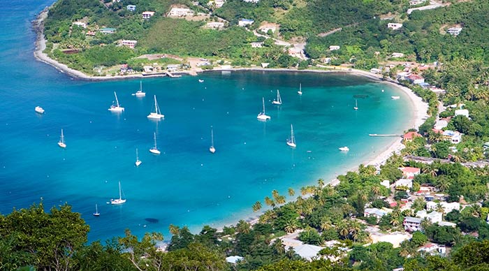 The sandy beach of Tortola in the British Virgin Islands