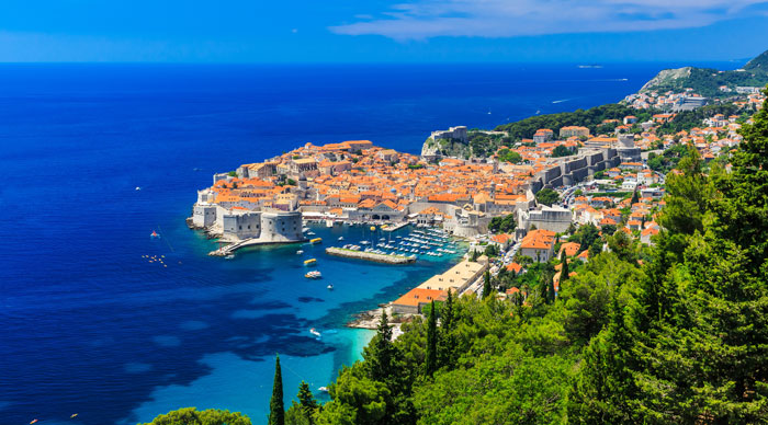 A panoramic view of the walled city Dubrovnik Croatia