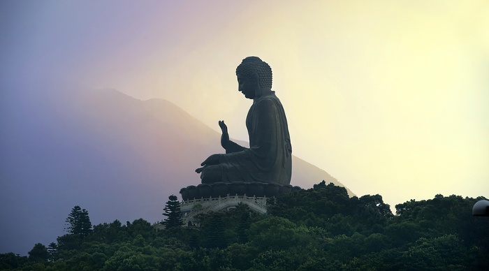 Bronze statue of the Tian Tan Buddha ( Big Buddha ), Po Lin Monastery, Lantau Island, Hong Kong. Highly recommended among things to do in Hong Kong.